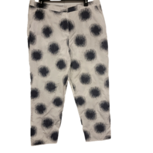 YEOHLEE Pocketed White Denim  Blue Dot Pants Sz 14